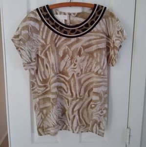 Escada Animal Print Silk Blouse